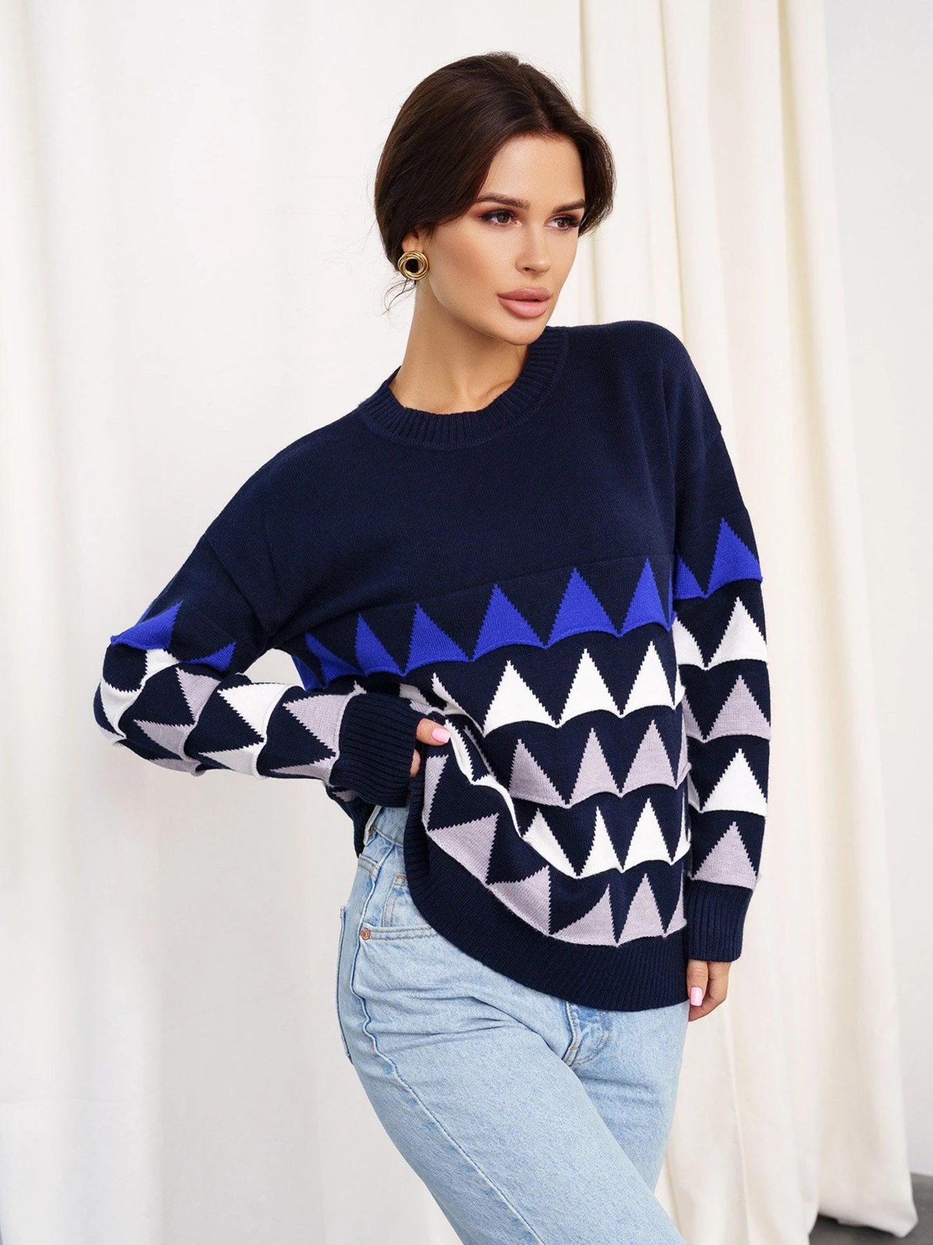 Светри та кардигани ISSA Plus модель WN20-328_darkblue Фото