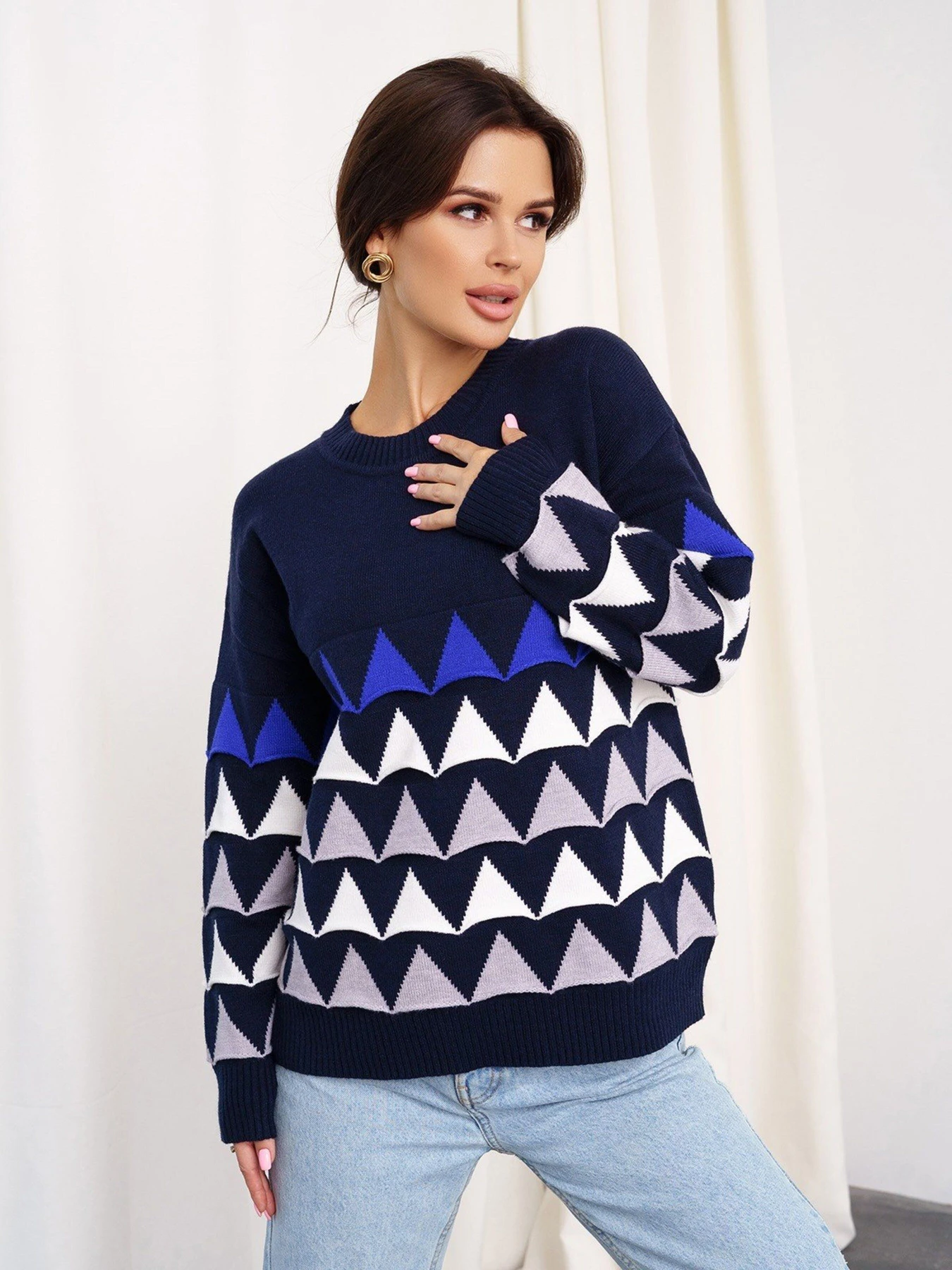 Светри та кардигани ISSA Plus модель WN20-328_darkblue Фото
