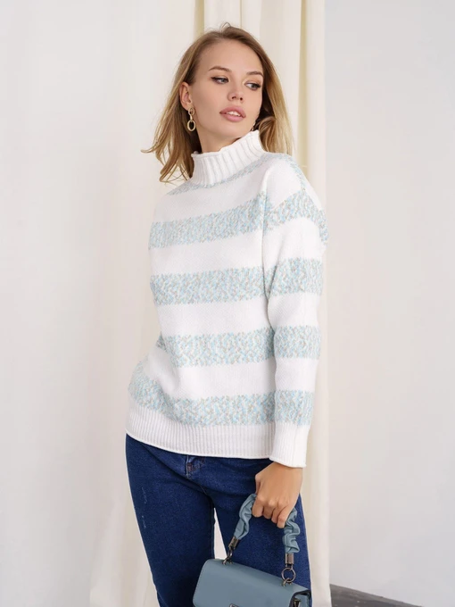 Свитры и кардиганы ISSA Plus модель WN20-331_whiteblue Фото