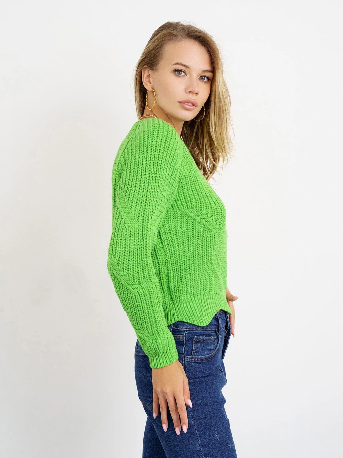 Свитры и кардиганы ISSA Plus модель WN20-335_lightgreen Фото