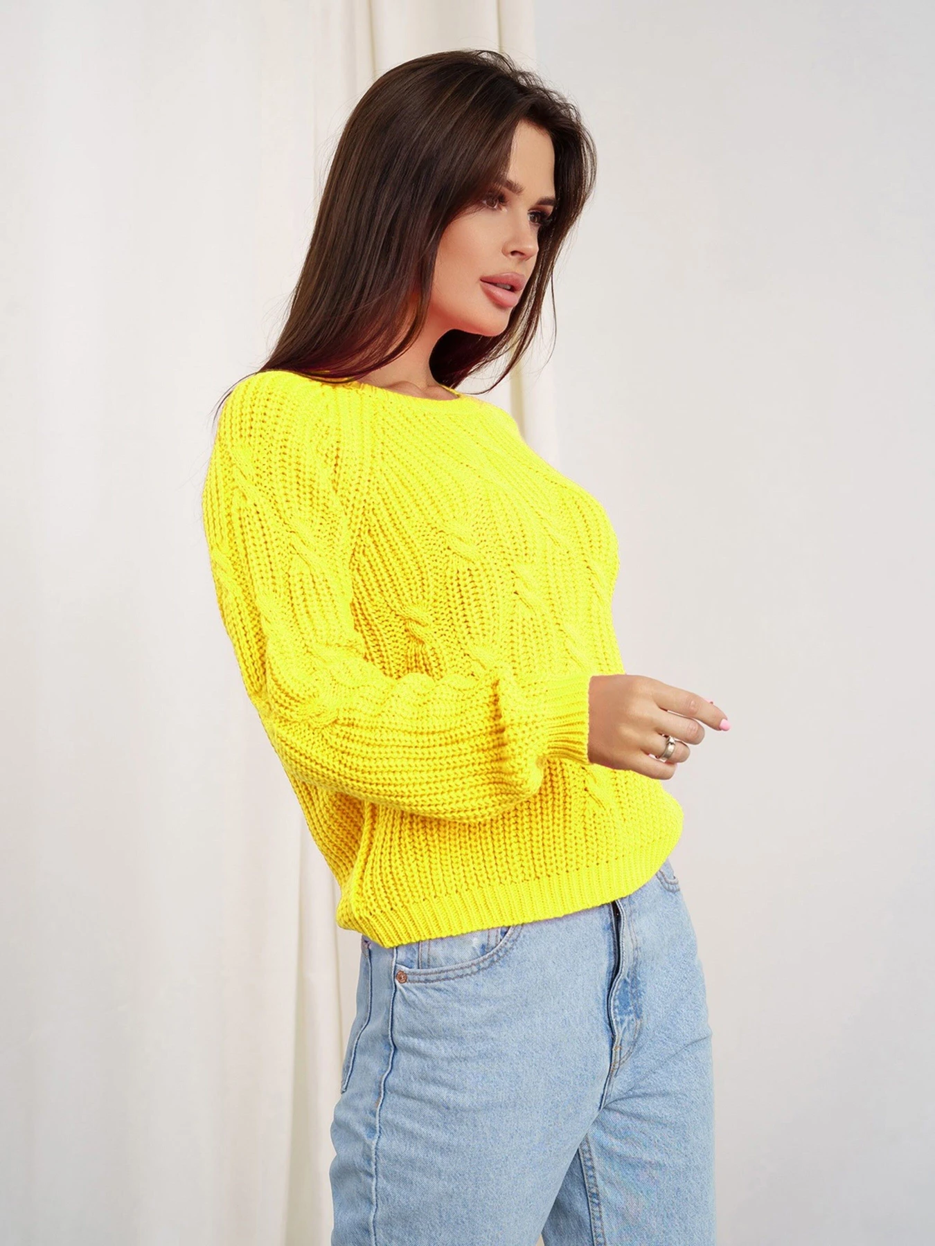 Светри та кардигани ISSA Plus модель WN20-336_yellow Светри та кардигани ISSA Plus модель WN20-336_yellow Фото