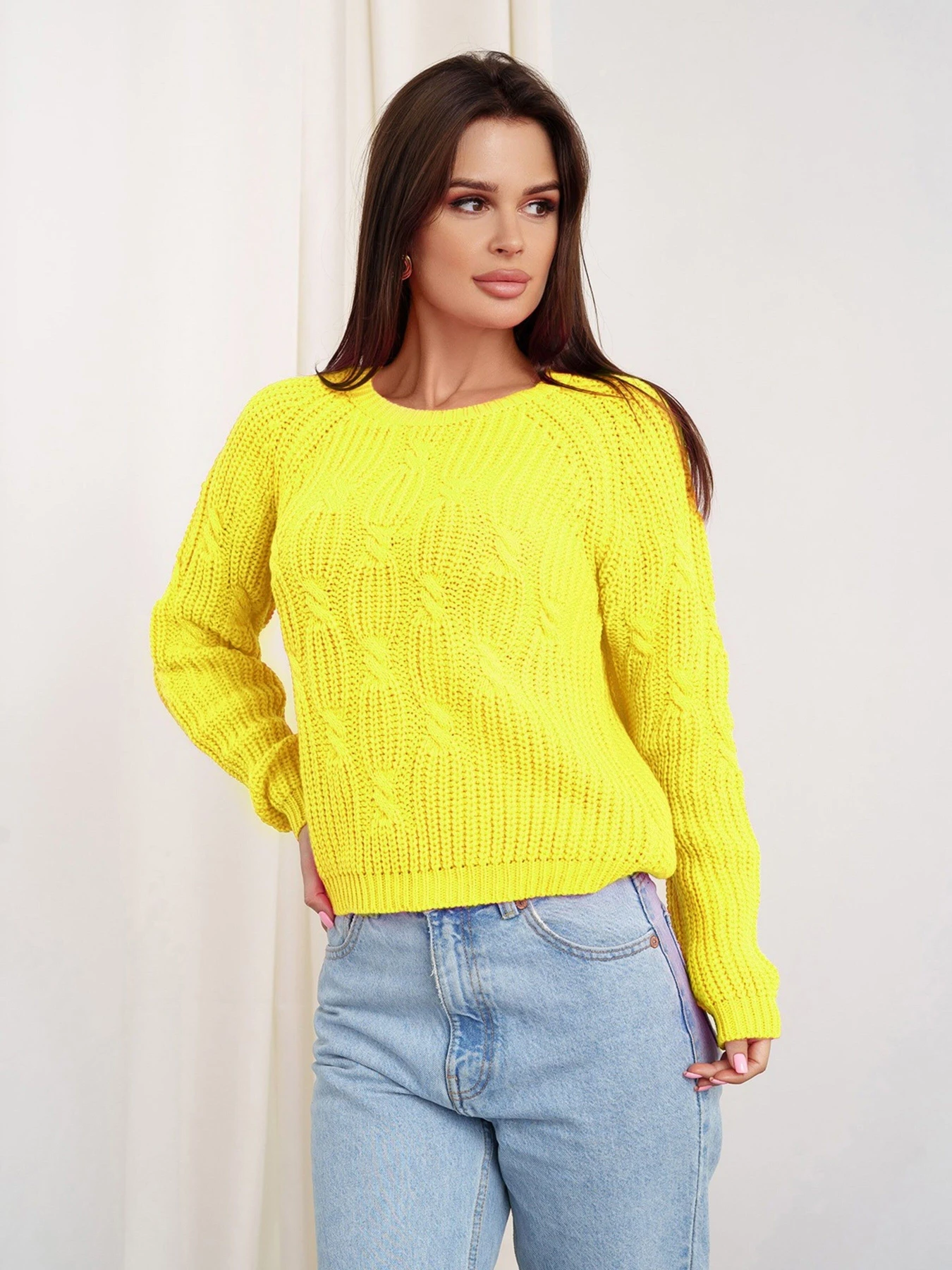 Светри та кардигани ISSA Plus модель WN20-336_yellow Светри та кардигани ISSA Plus модель WN20-336_yellow Фото