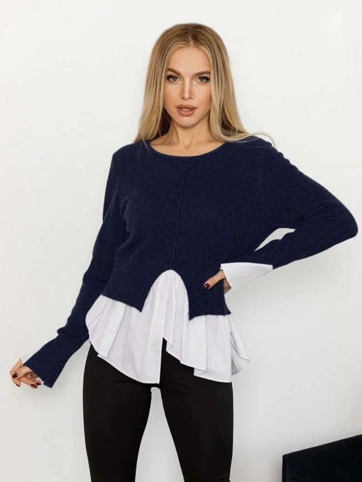 Свитры и кардиганы ISSA Plus модель WN20-215_darkblue Фото