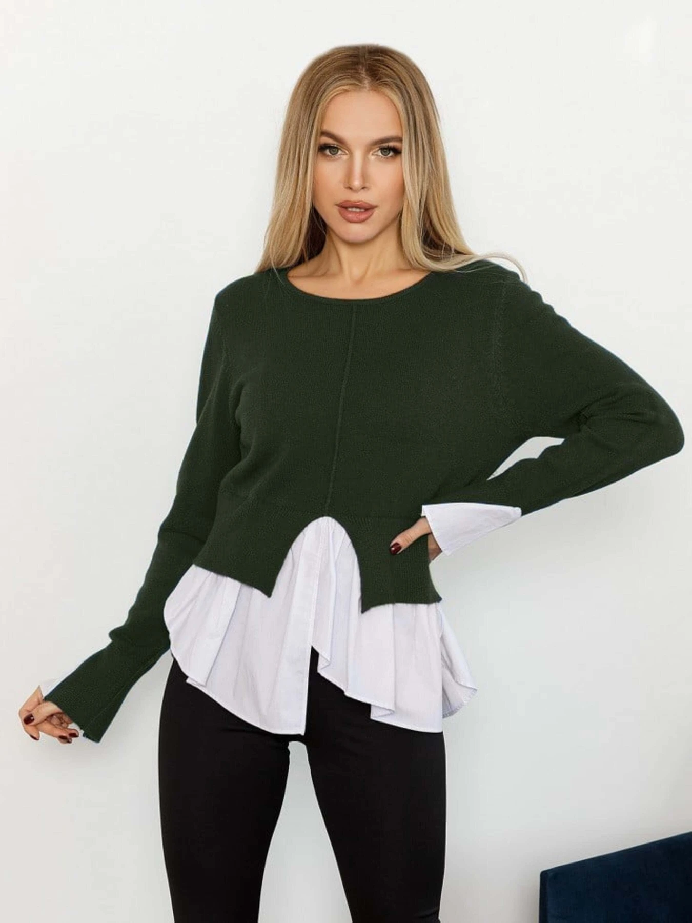 Светри та кардигани ISSA Plus модель WN20-215_khaki Светри та кардигани ISSA Plus модель WN20-215_khaki Фото