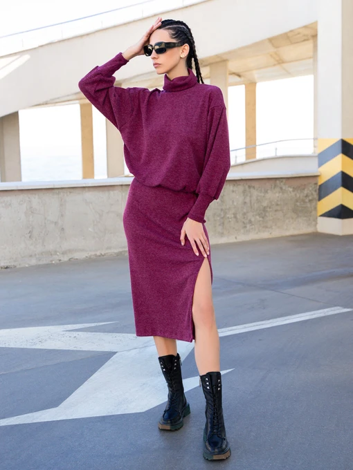 Костюмы ISSA Plus модель 13557_burgundy Фото