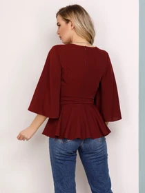 Сорочки ISSA Plus модель SA-149_burgundy Фото