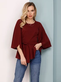 Сорочки ISSA Plus модель SA-149_burgundy Фото
