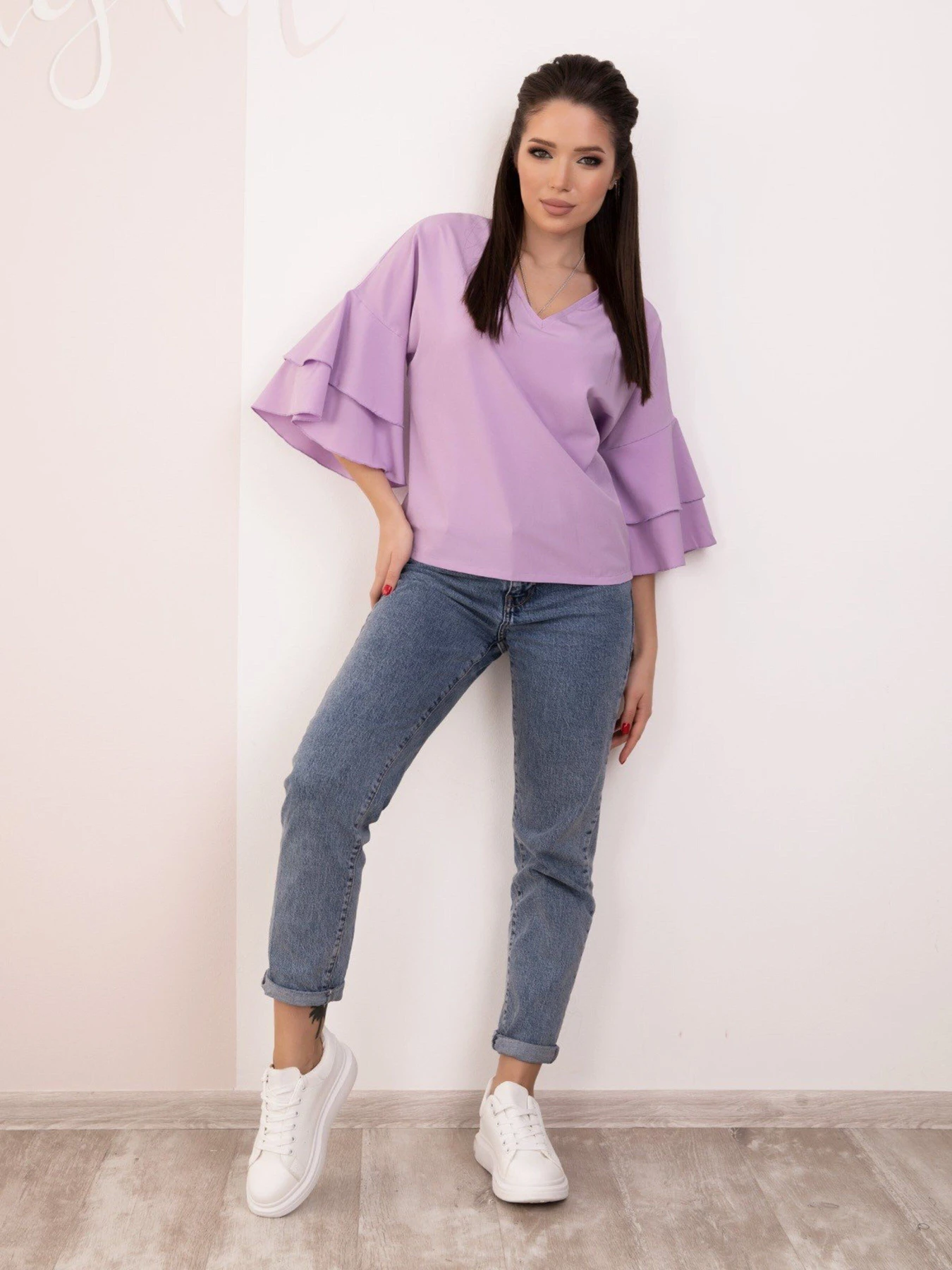 Рубашки ISSA Plus модель SA-153_lilac Рубашки ISSA Plus модель SA-153_lilac Фото