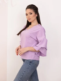 Рубашки ISSA Plus модель SA-153_lilac Фото