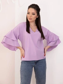 Рубашки ISSA Plus модель SA-153_lilac Фото