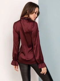 Сорочки ISSA Plus модель SA-159_burgundy Фото