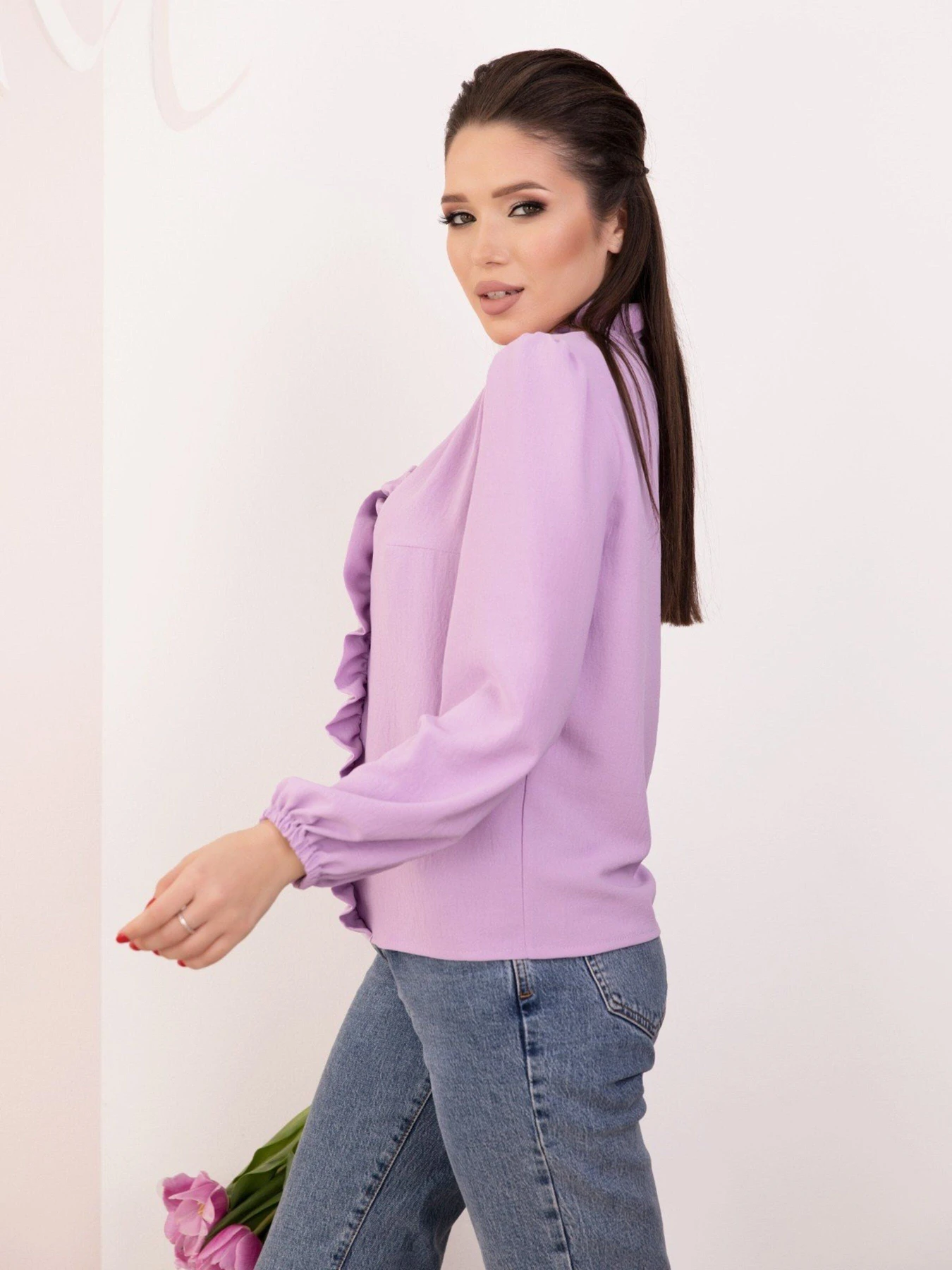 Сорочки ISSA Plus модель SA-184_lilac Сорочки ISSA Plus модель SA-184_lilac Фото