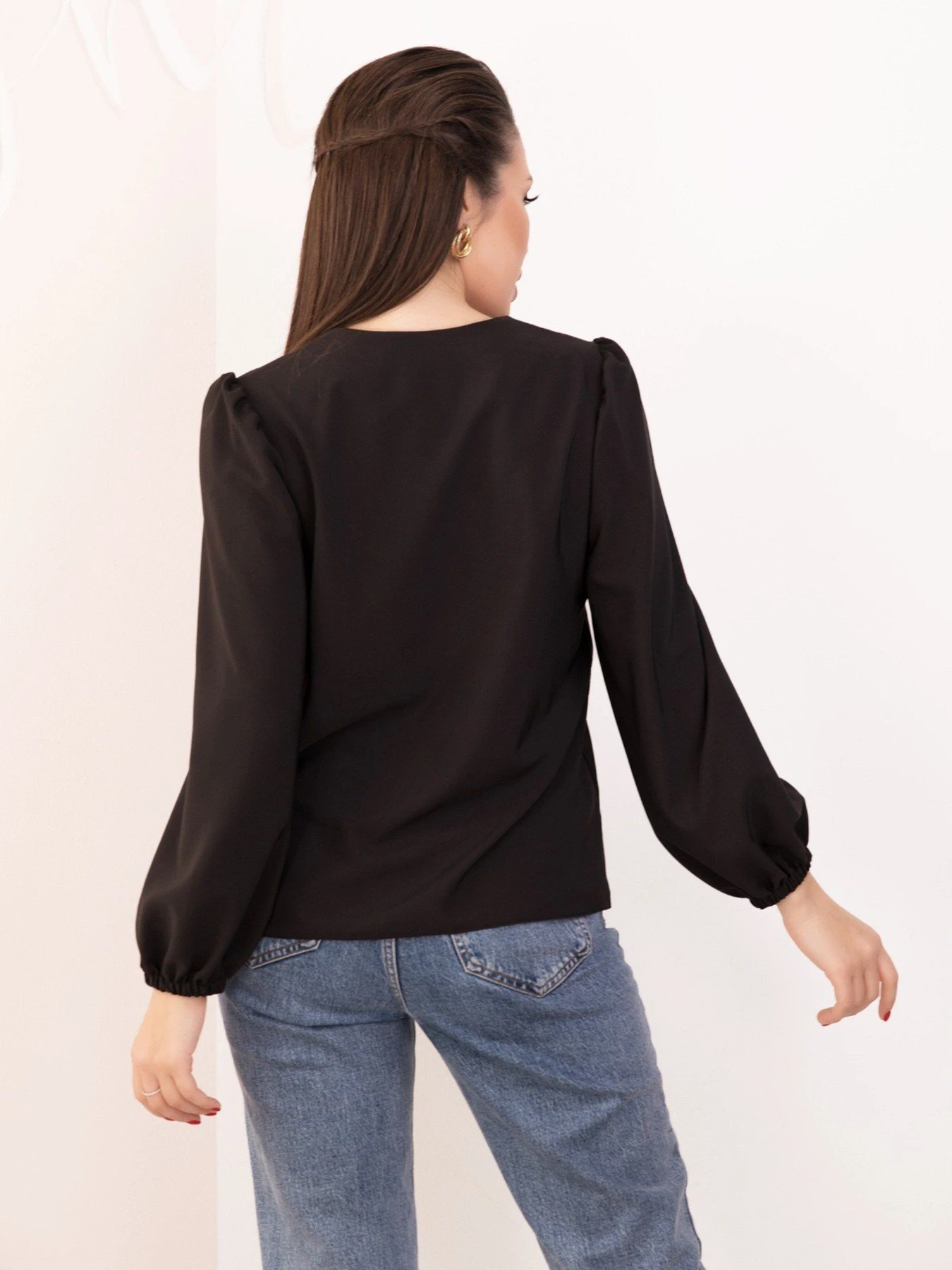 Сорочки ISSA Plus модель SA-187_black Сорочки ISSA Plus модель SA-187_black Фото