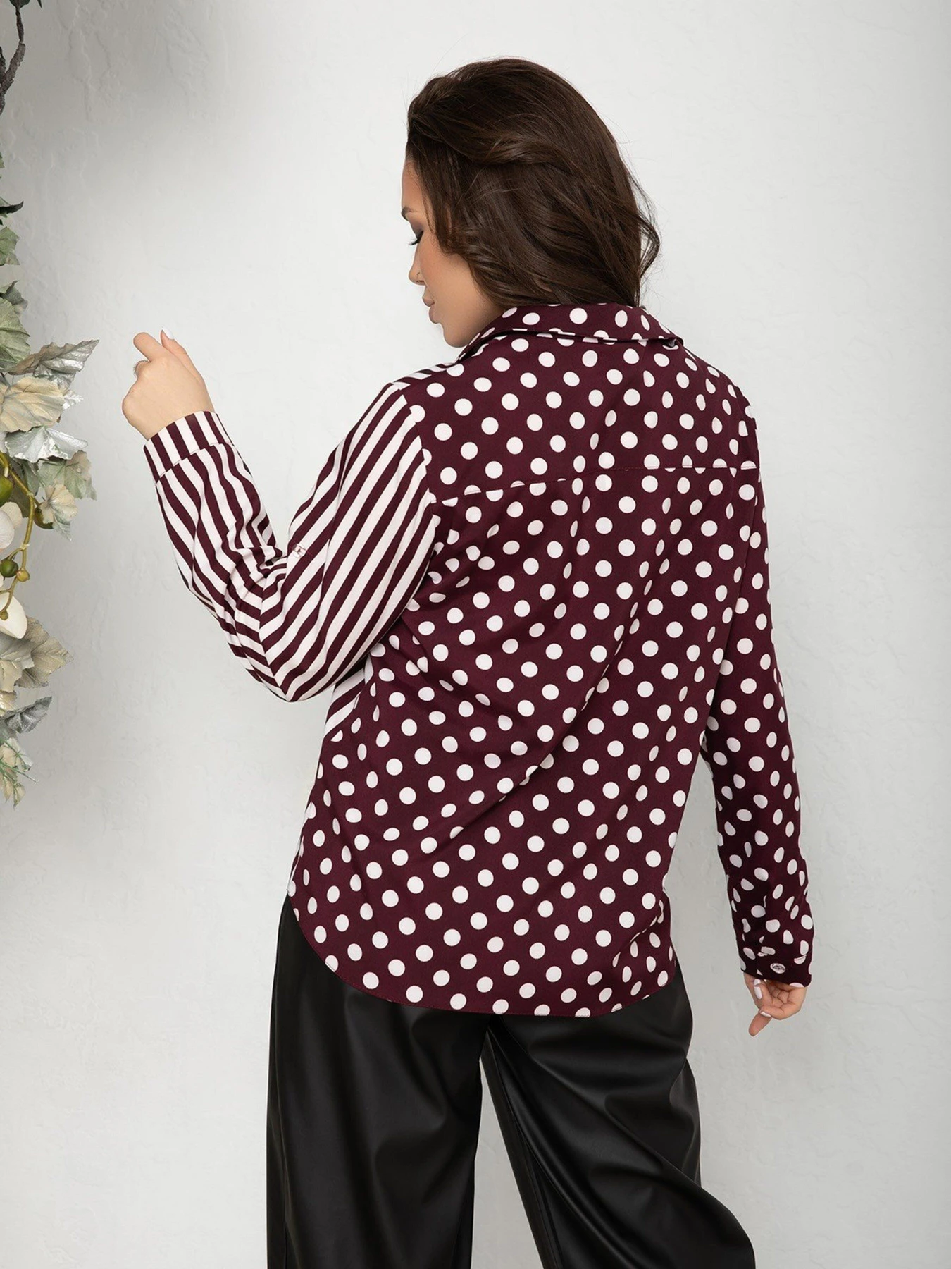 Рубашки ISSA Plus модель SA-215_burgundy Фото
