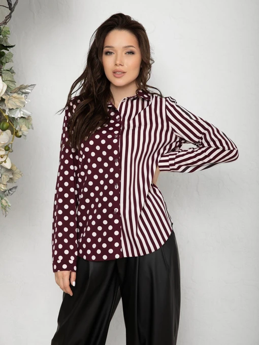 Рубашки ISSA Plus модель SA-215_burgundy Фото