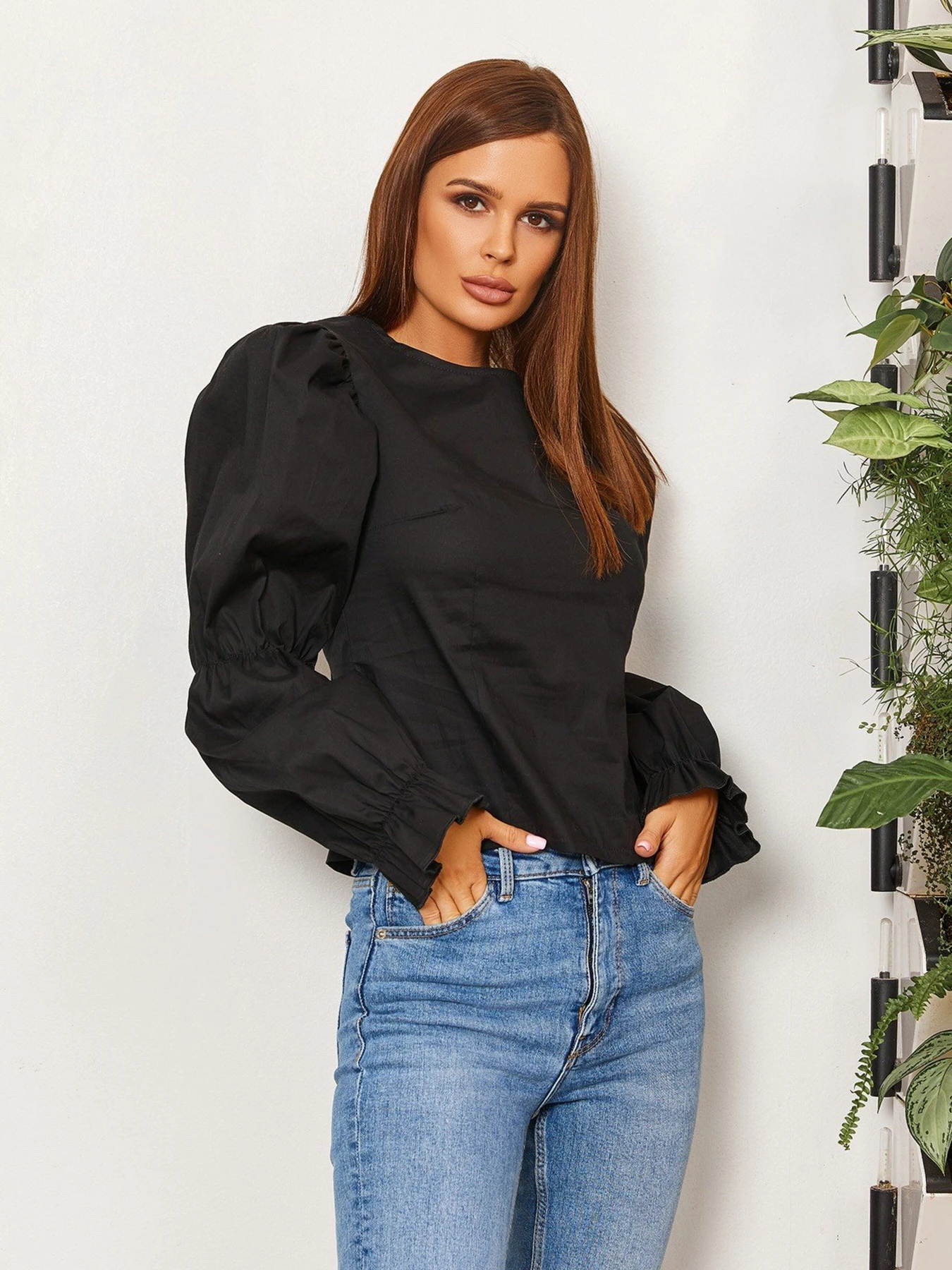 Рубашки ISSA Plus модель SA-279_black Рубашки ISSA Plus модель SA-279_black Фото