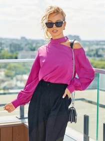 Сорочки ISSA Plus модель SA-285_purple Фото