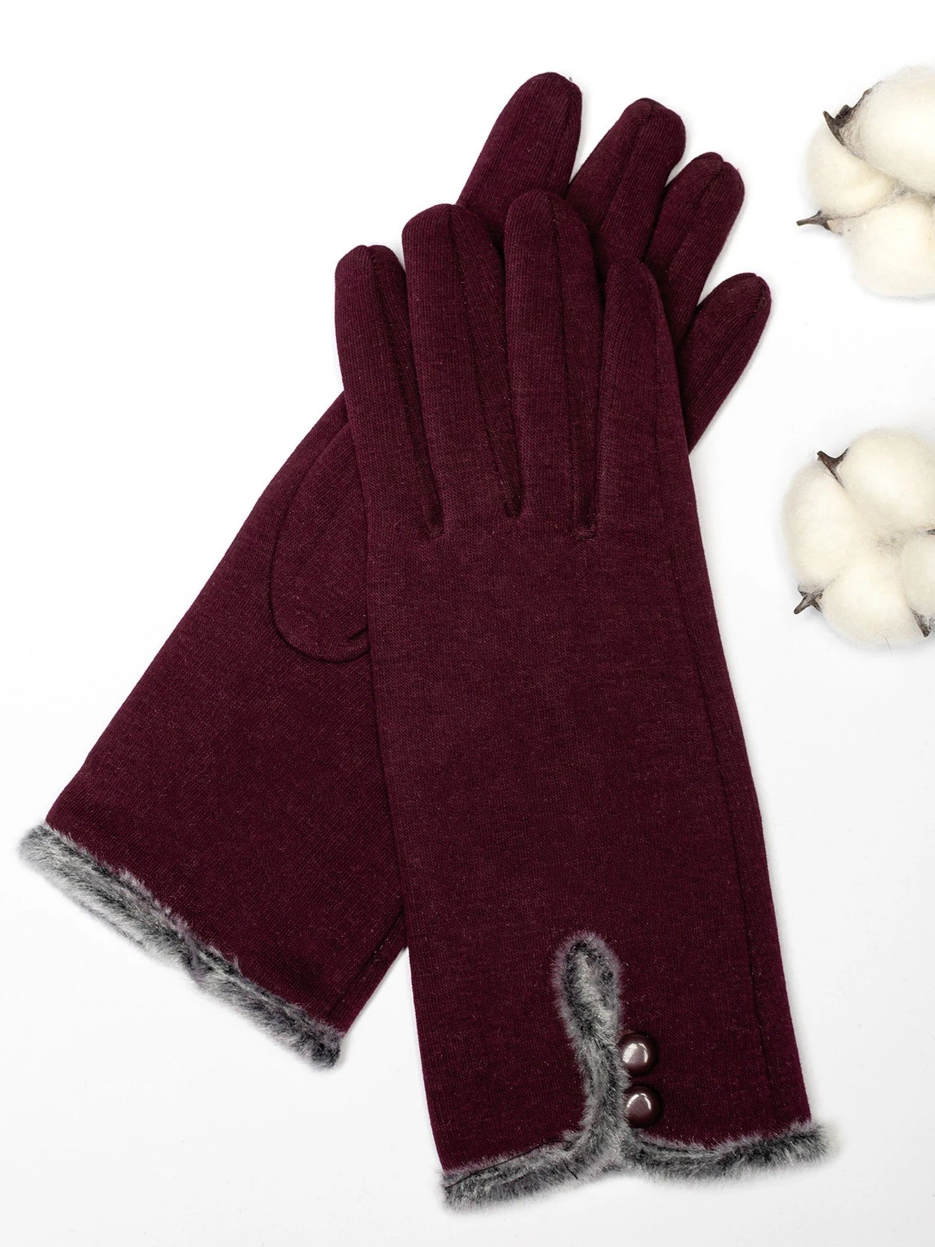 Перчатки и варежки ISSA Plus модель PE-05_burgundy Фото