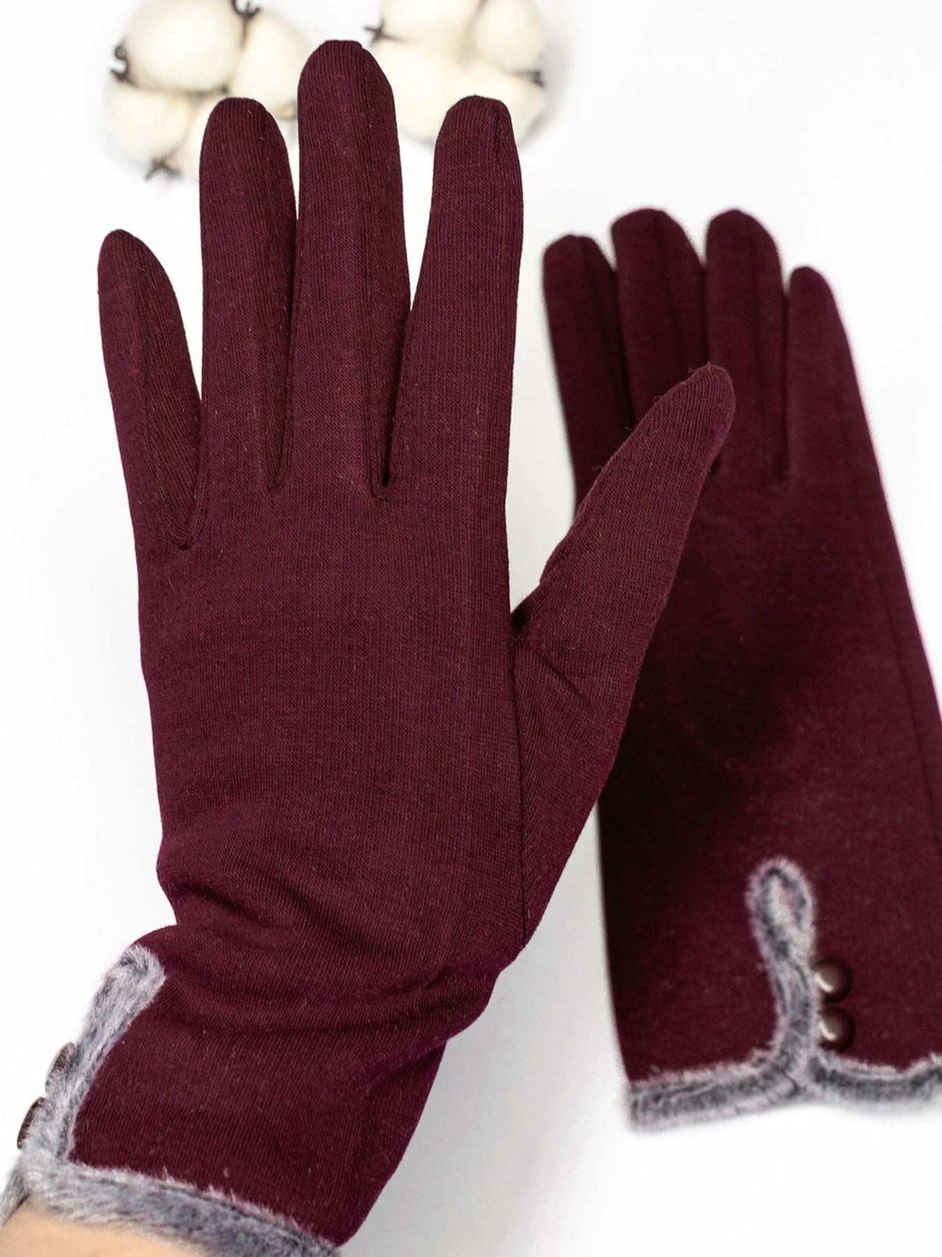 Перчатки и варежки ISSA Plus модель PE-05_burgundy Фото