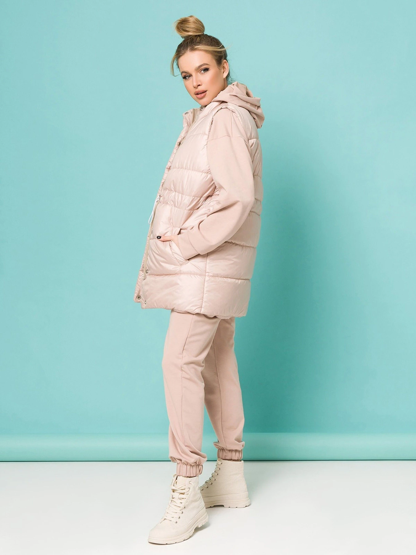 Куртки та дублянки ISSA Plus модель SA-337_beige. Куртки та дублянки ISSA Plus модель SA-337_beige. Фото