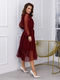 Платья ISSA Plus модель 12286_burgundy Фото