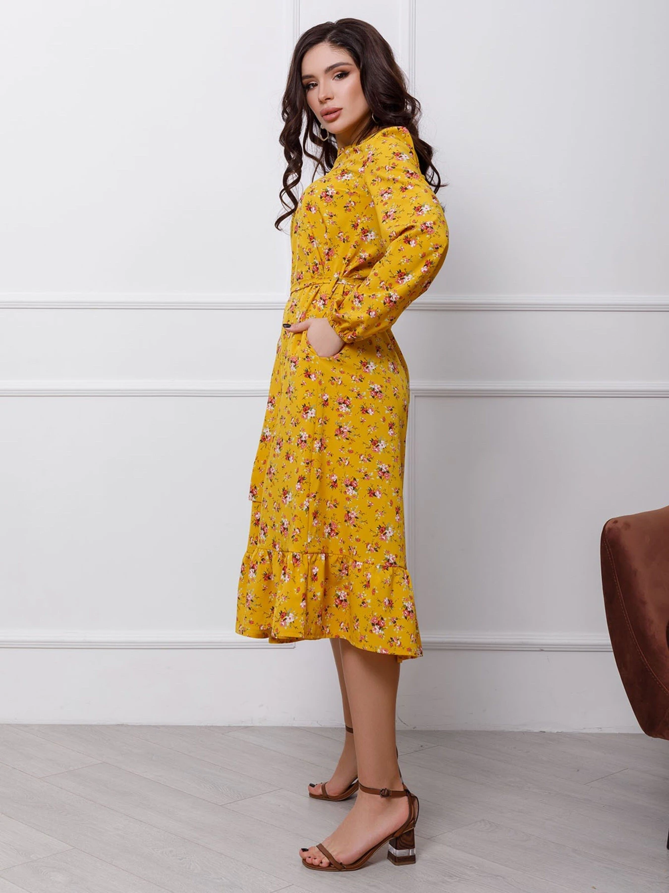 Сукні ISSA Plus модель 12413_mustard Сукні ISSA Plus модель 12413_mustard Фото