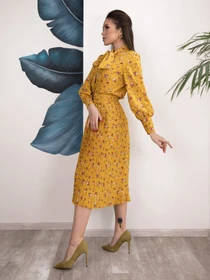 Платья ISSA Plus модель 12514_mustard Фото