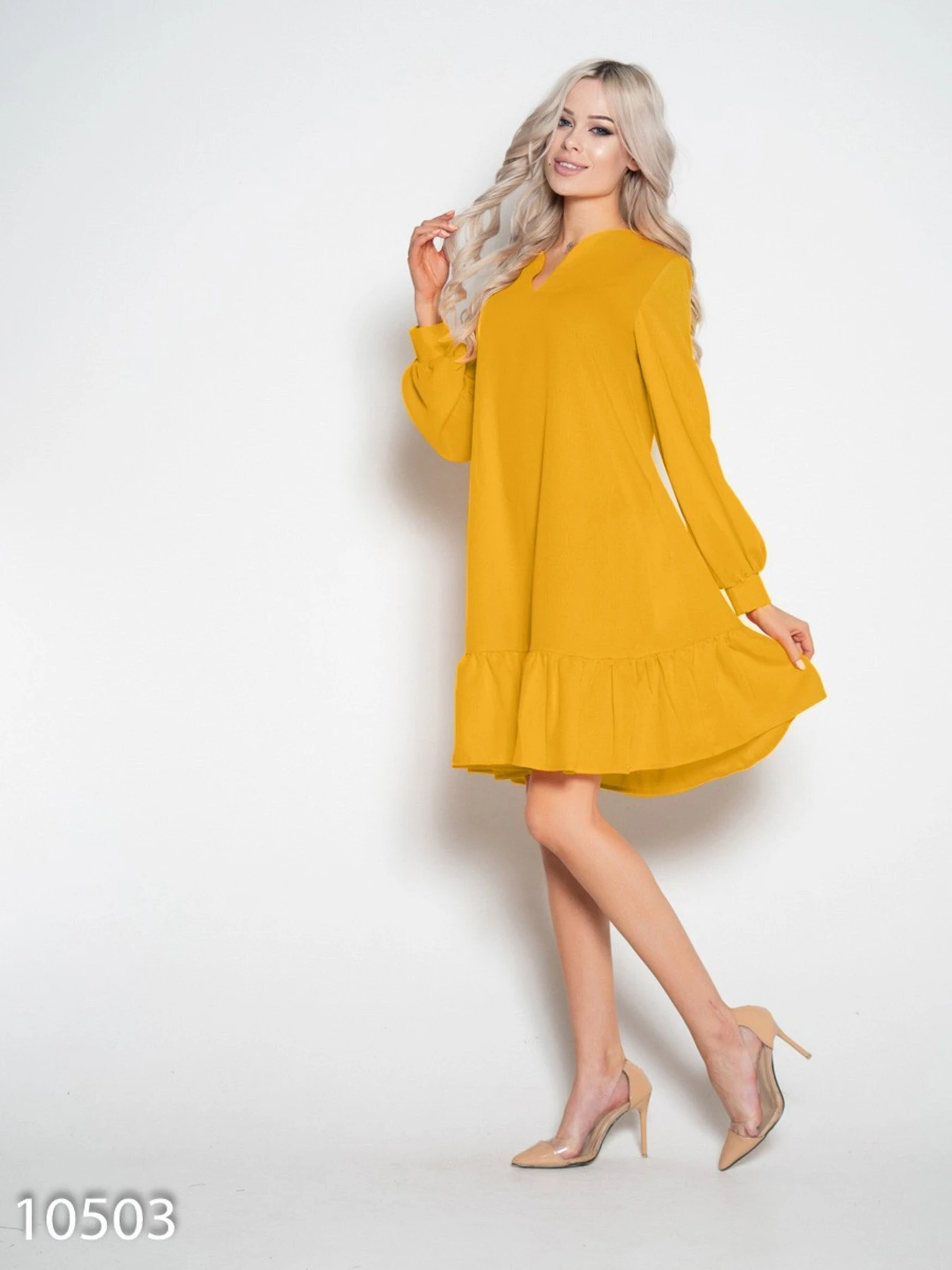 Сукні ISSA Plus модель 10503_mustard Сукні ISSA Plus модель 10503_mustard Фото