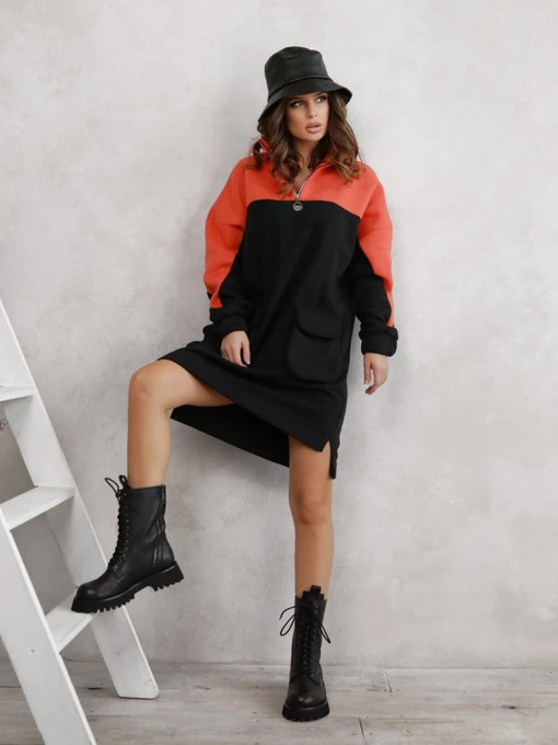 Сукні ISSA Plus модель 12289_blackorange Фото
