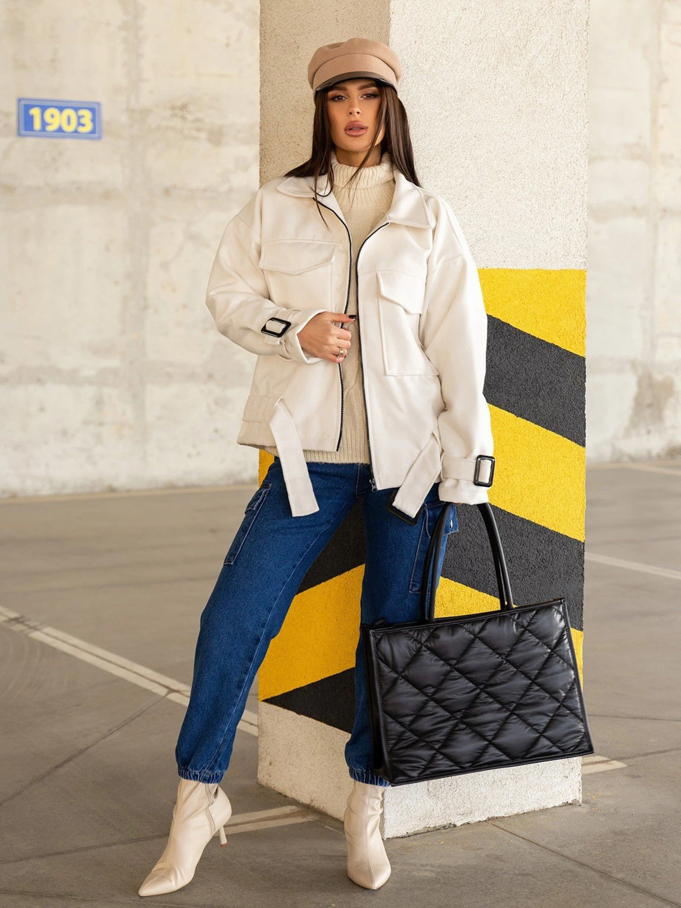 Куртки и дубленки ISSA Plus модель 13617_milky Куртки и дубленки ISSA Plus модель 13617_milky Фото