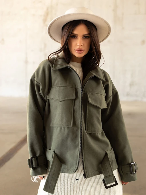 Куртки та дублянки ISSA Plus модель 13617_khaki Фото