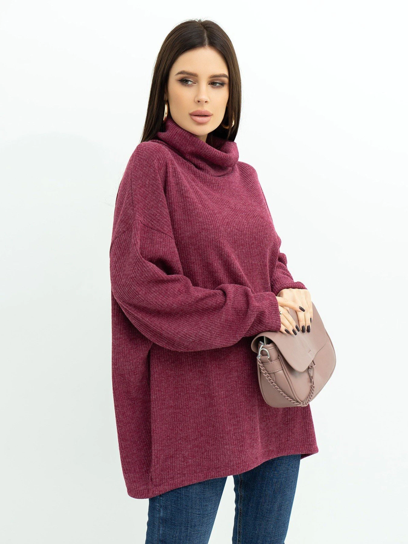 Светри та кардигани ISSA Plus модель 13621_burgundy Светри та кардигани ISSA Plus модель 13621_burgundy Фото