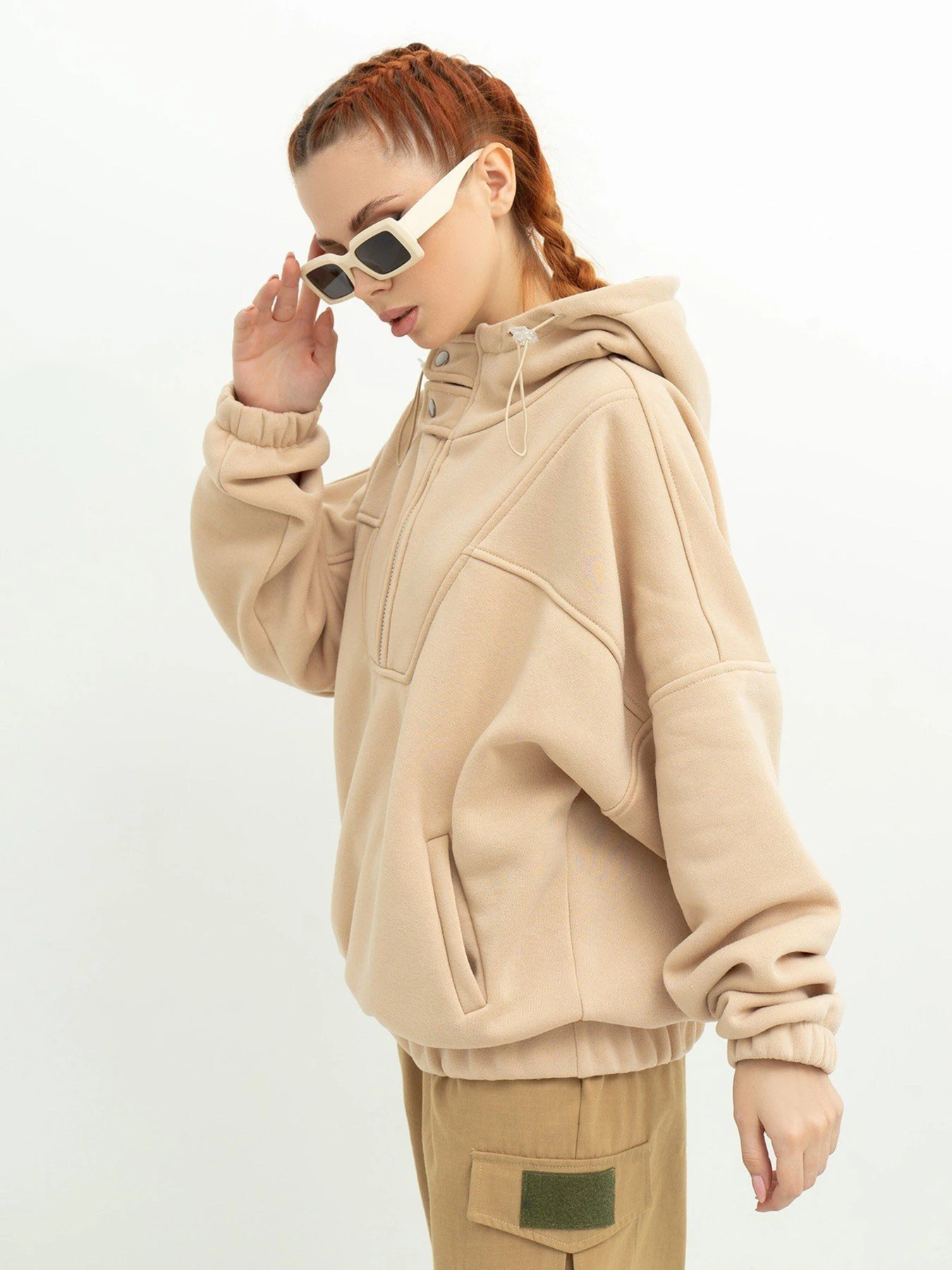 Худи и свитшоты ISSA Plus модель 13625_beige Худи и свитшоты ISSA Plus модель 13625_beige Фото