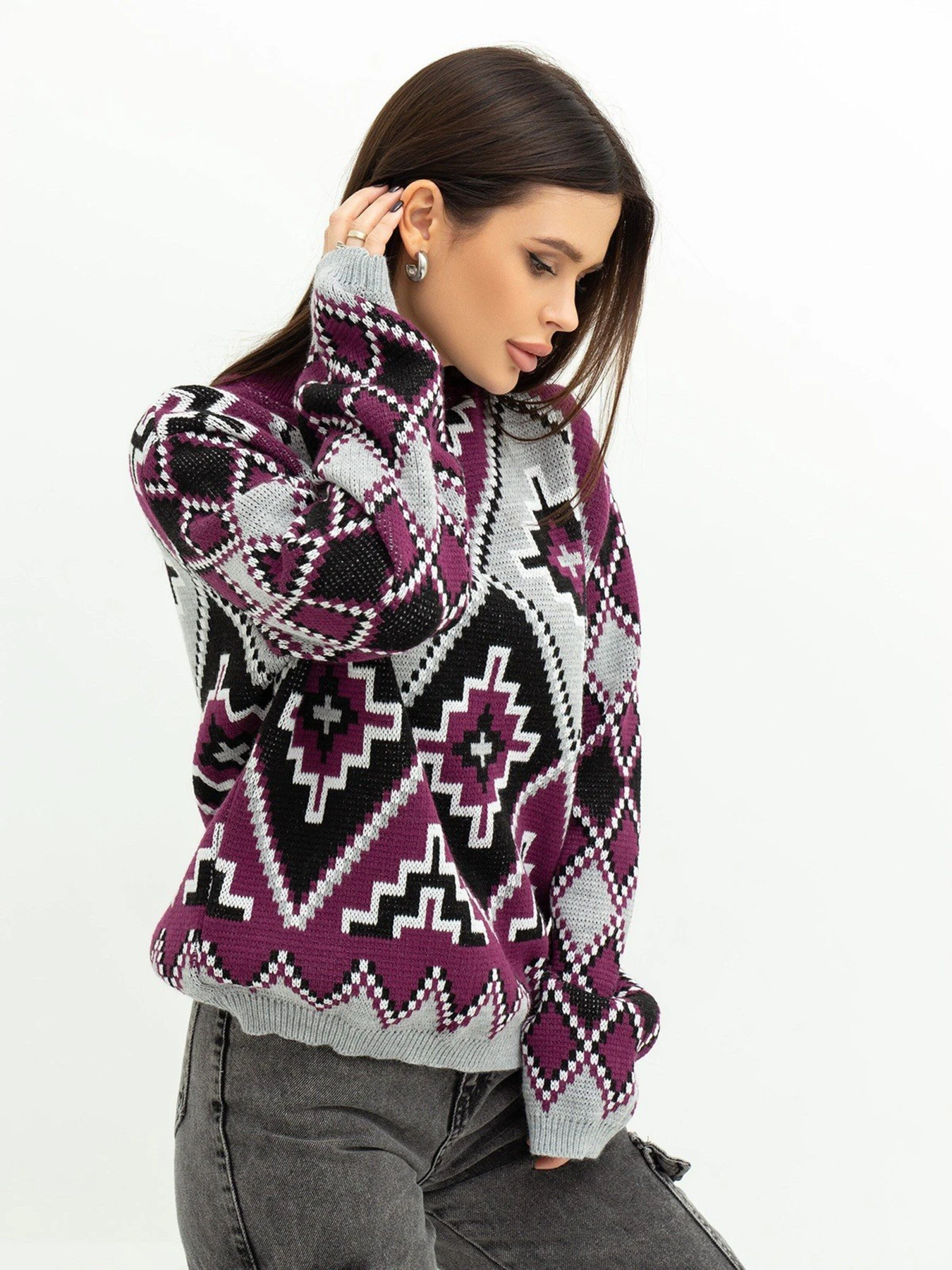 Светри та кардигани ISSA Plus модель WN20-367_purple Светри та кардигани ISSA Plus модель WN20-367_purple Фото