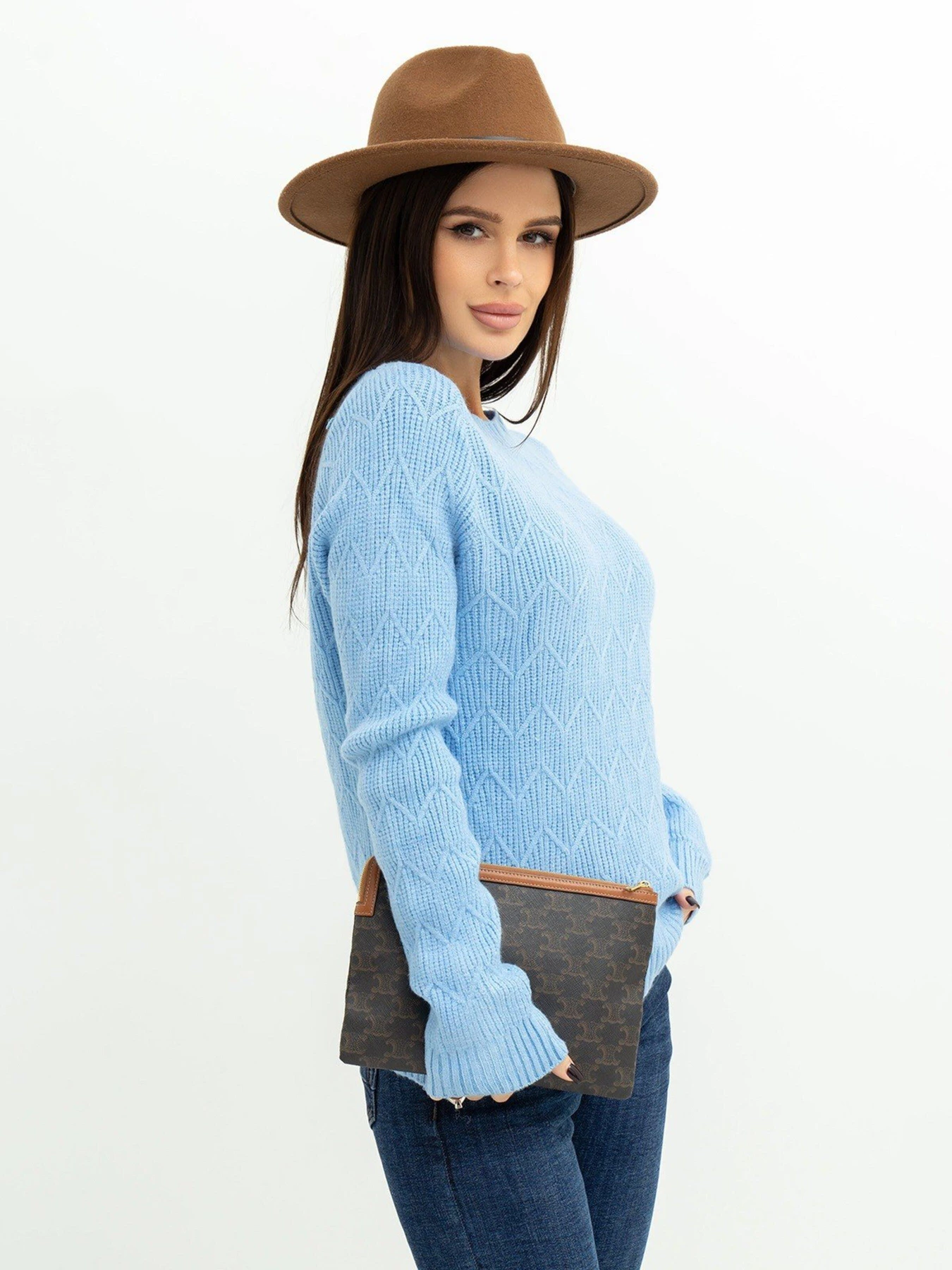 Светри та кардигани ISSA Plus модель WN20-371_blue Светри та кардигани ISSA Plus модель WN20-371_blue Фото