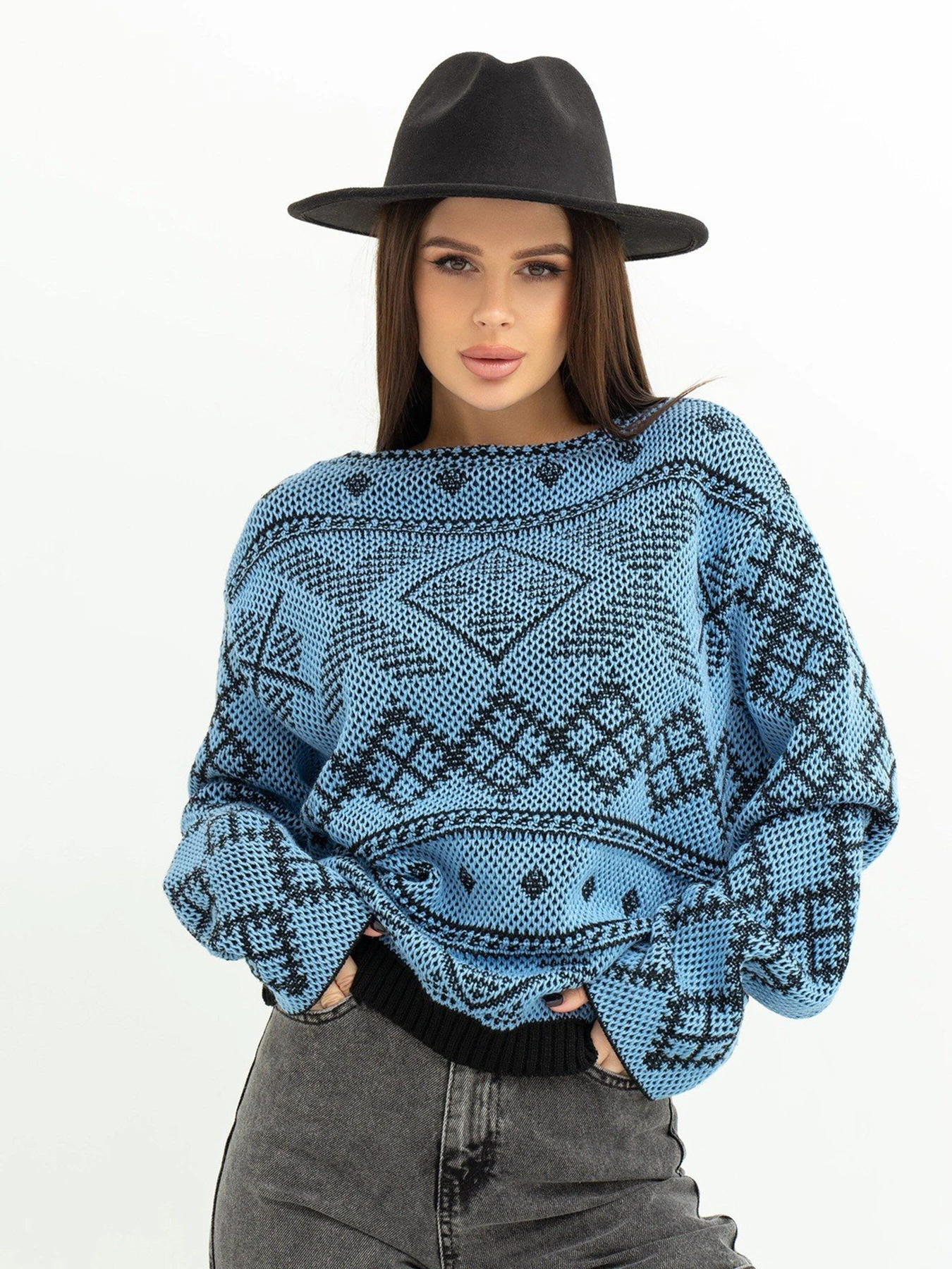 Светри та кардигани ISSA Plus модель WN20-372_blue Фото