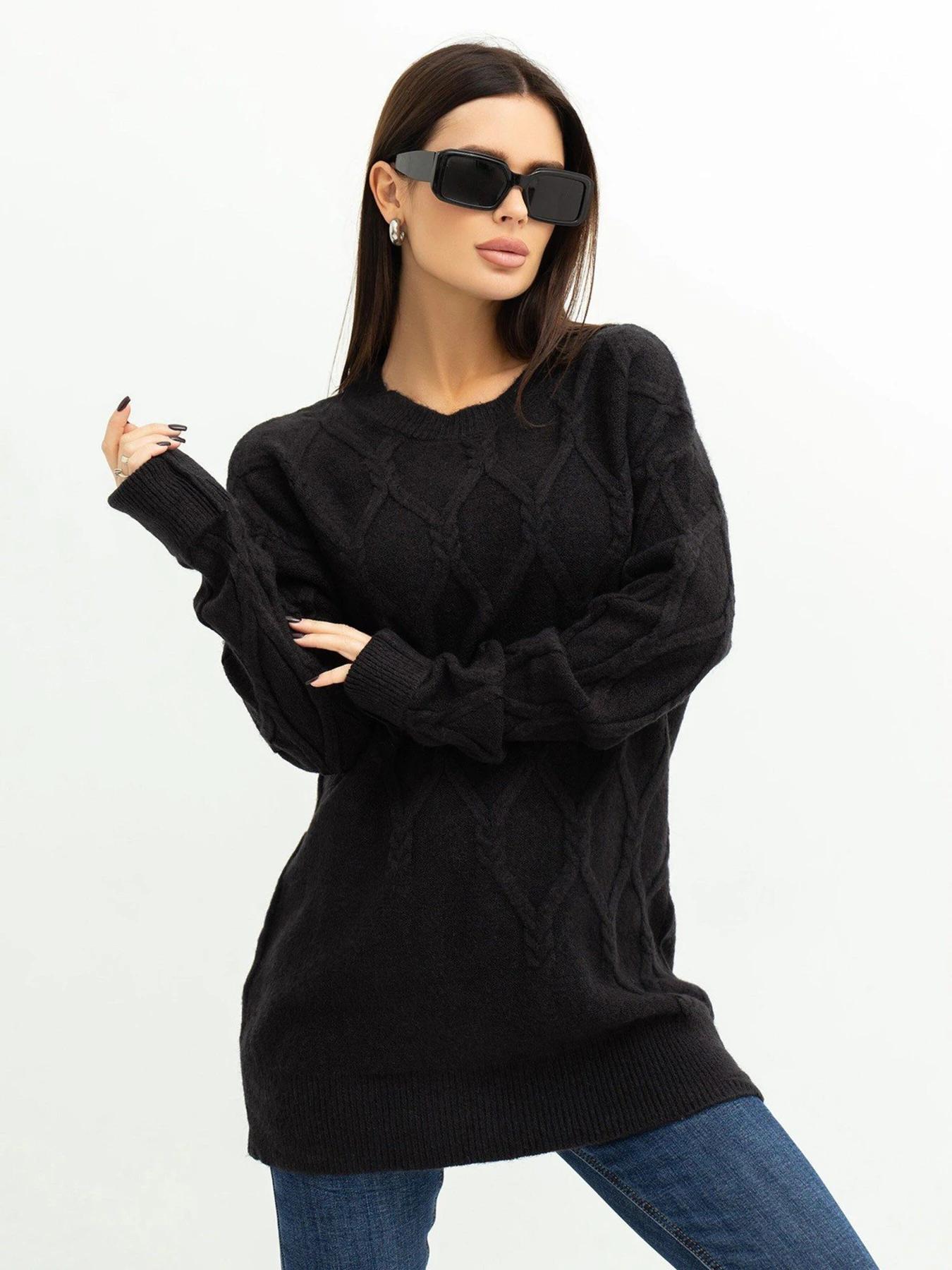 Светри та кардигани ISSA Plus модель WN20-373_black Светри та кардигани ISSA Plus модель WN20-373_black Фото