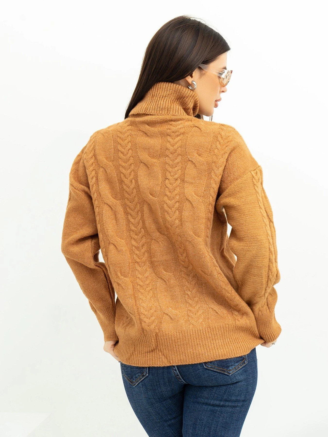 Свитры и кардиганы ISSA Plus модель WN20-379_brown Свитры и кардиганы ISSA Plus модель WN20-379_brown Фото
