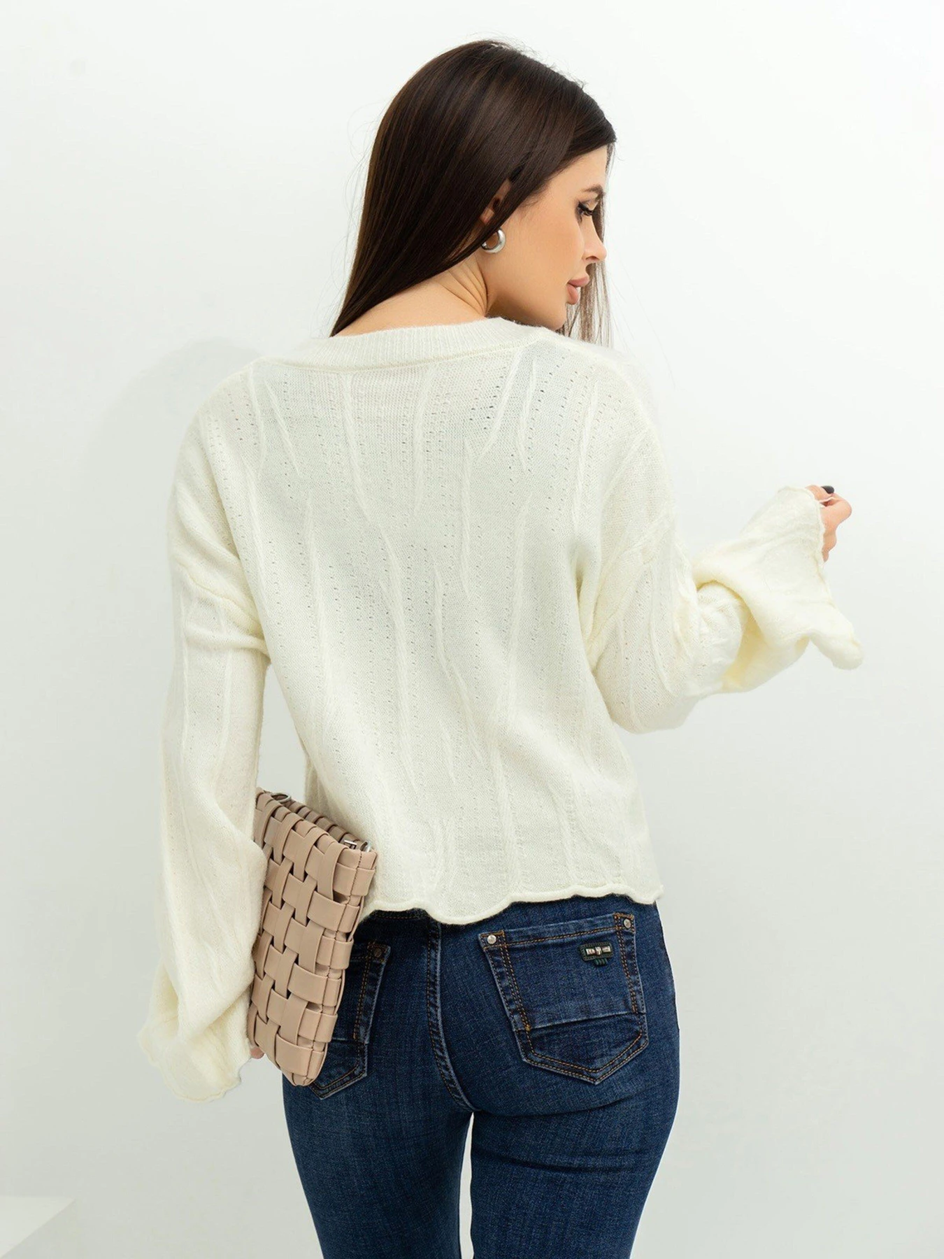 Светри та кардигани ISSA Plus модель WN20-381_milky Светри та кардигани ISSA Plus модель WN20-381_milky Фото