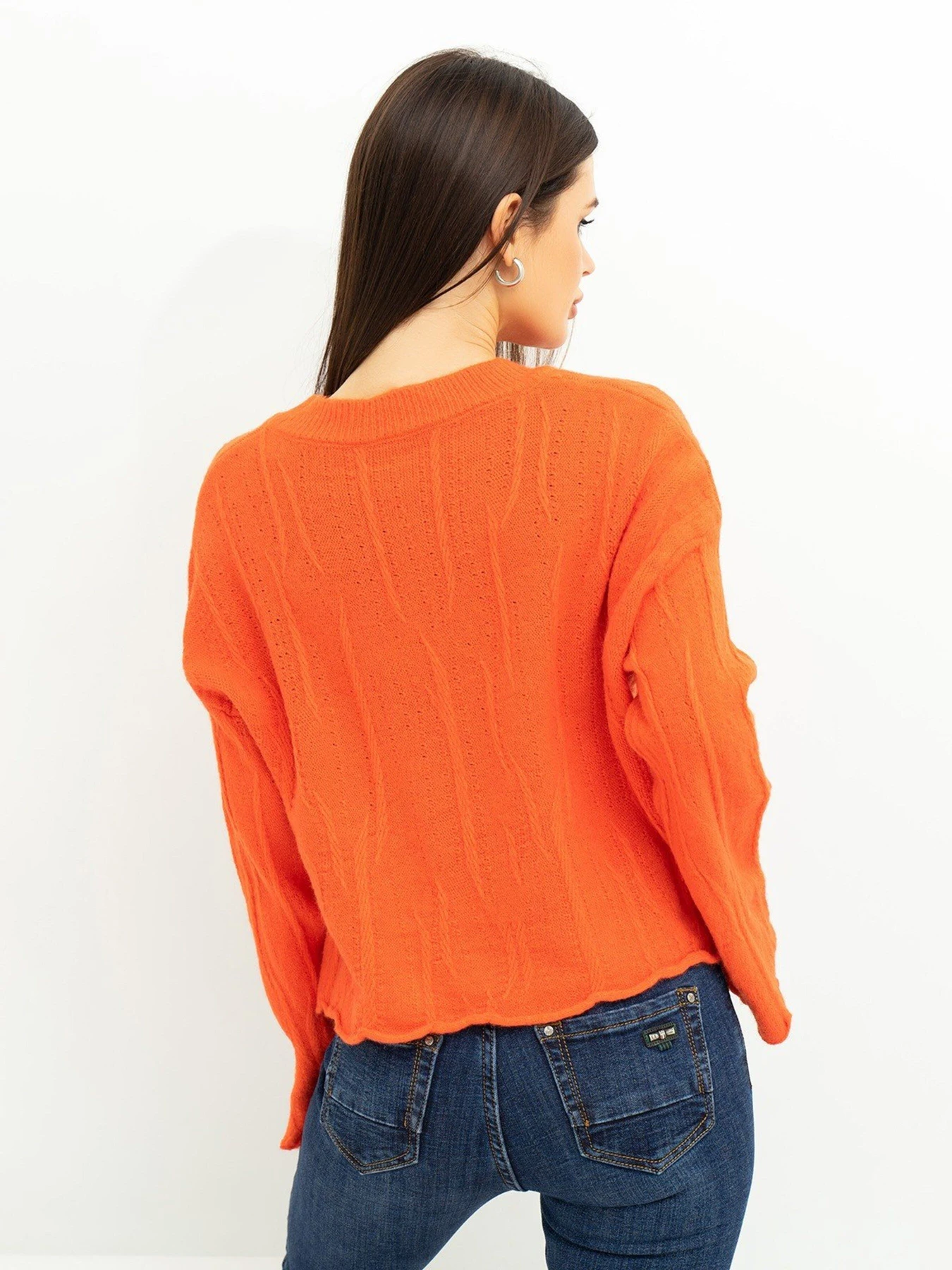 Свитры и кардиганы ISSA Plus модель WN20-381_orange Свитры и кардиганы ISSA Plus модель WN20-381_orange Фото