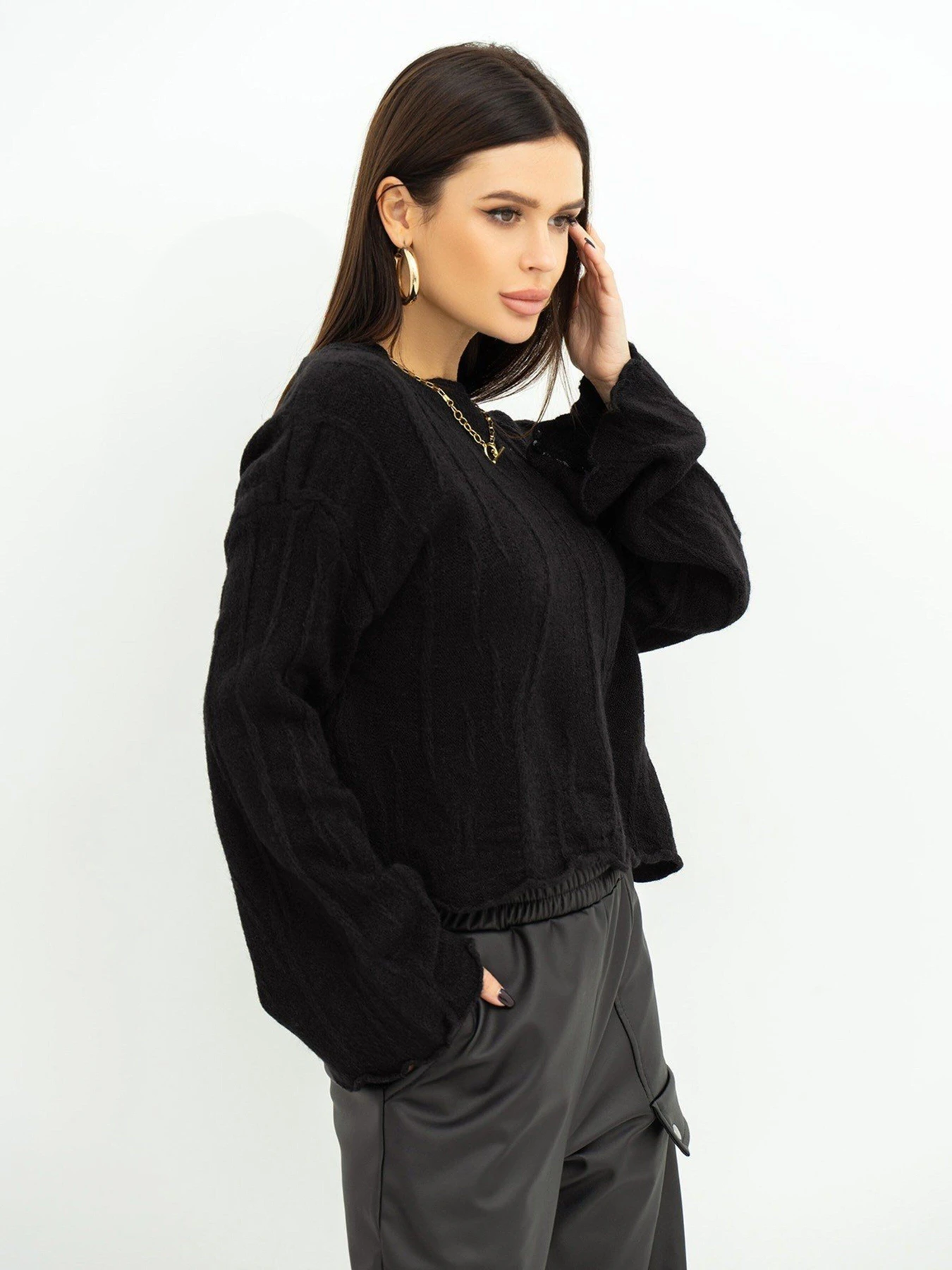 Светри та кардигани ISSA Plus модель WN20-381_black Фото