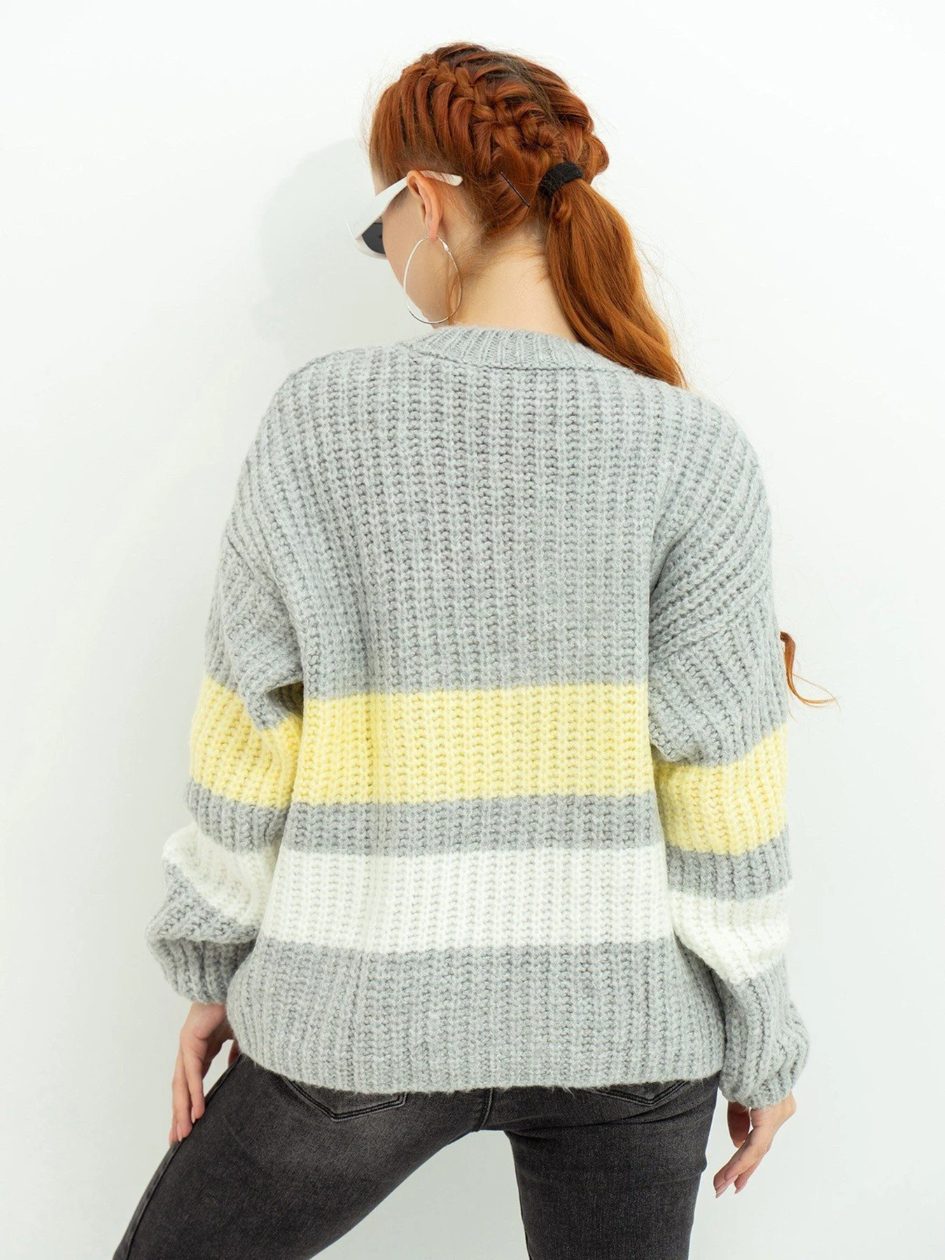 Свитры и кардиганы ISSA Plus модель WN20-383_grey Свитры и кардиганы ISSA Plus модель WN20-383_grey Фото