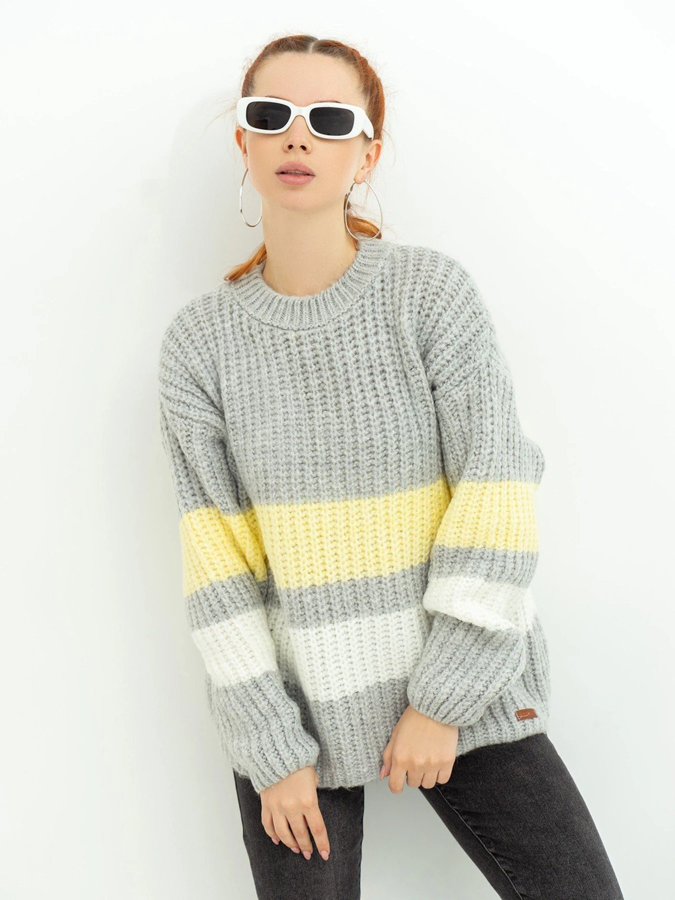 Свитры и кардиганы ISSA Plus модель WN20-383_grey Свитры и кардиганы ISSA Plus модель WN20-383_grey Фото