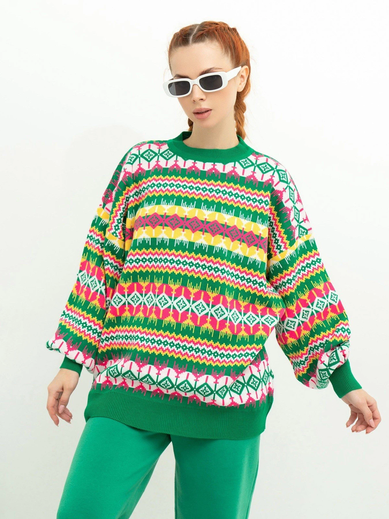 Светри та кардигани ISSA Plus модель WN20-389_green Светри та кардигани ISSA Plus модель WN20-389_green Фото