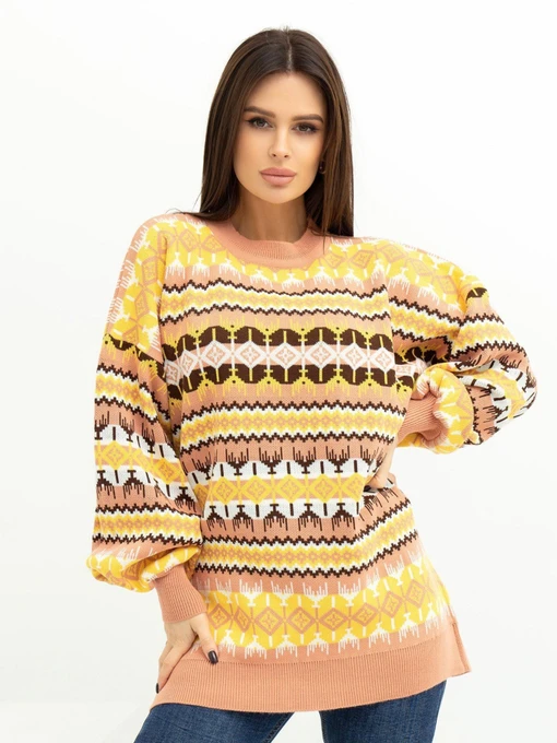 Свитры и кардиганы ISSA Plus модель WN20-389_brown Фото