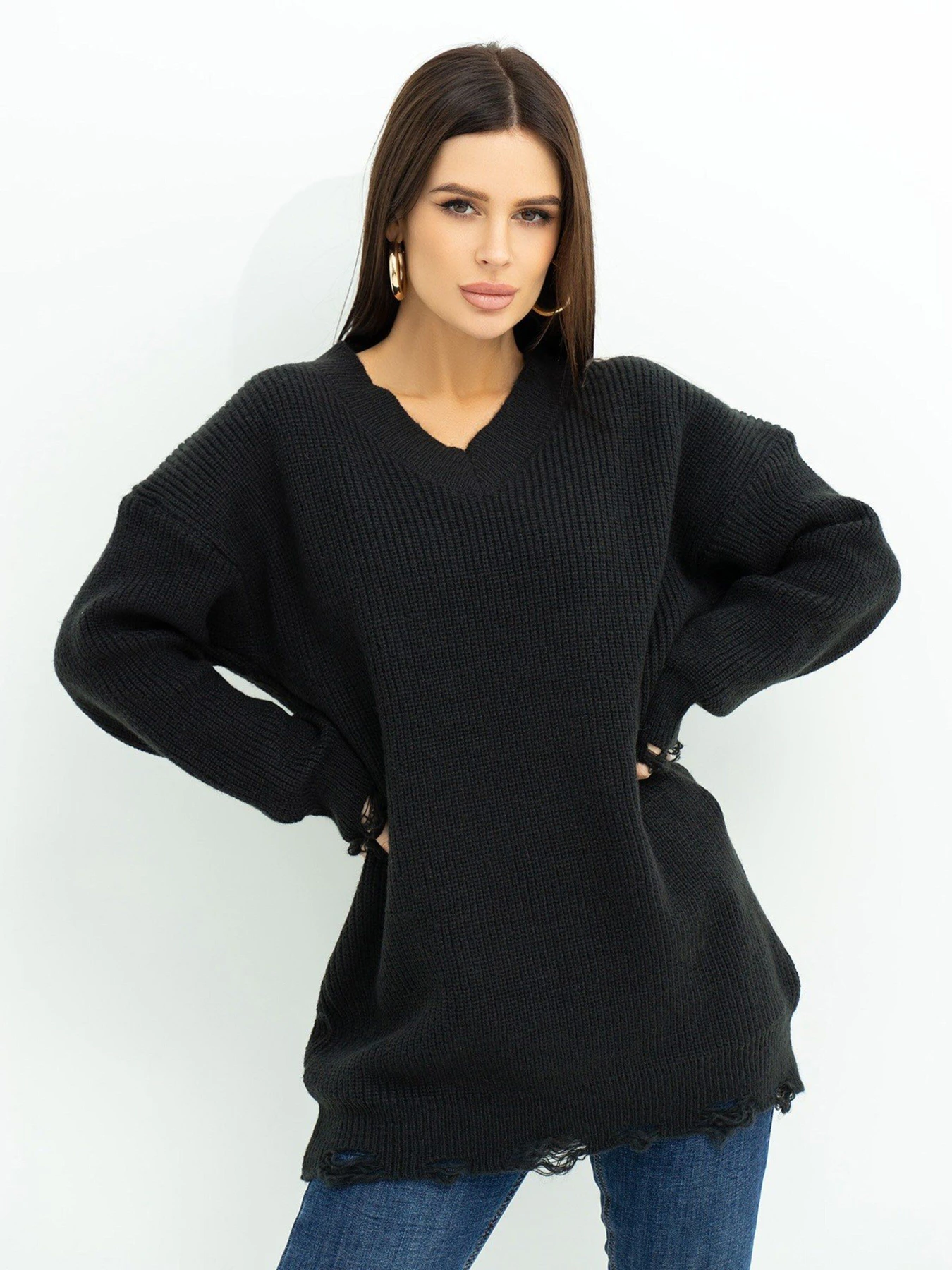 Светри та кардигани ISSA Plus модель WN20-393_black Светри та кардигани ISSA Plus модель WN20-393_black Фото