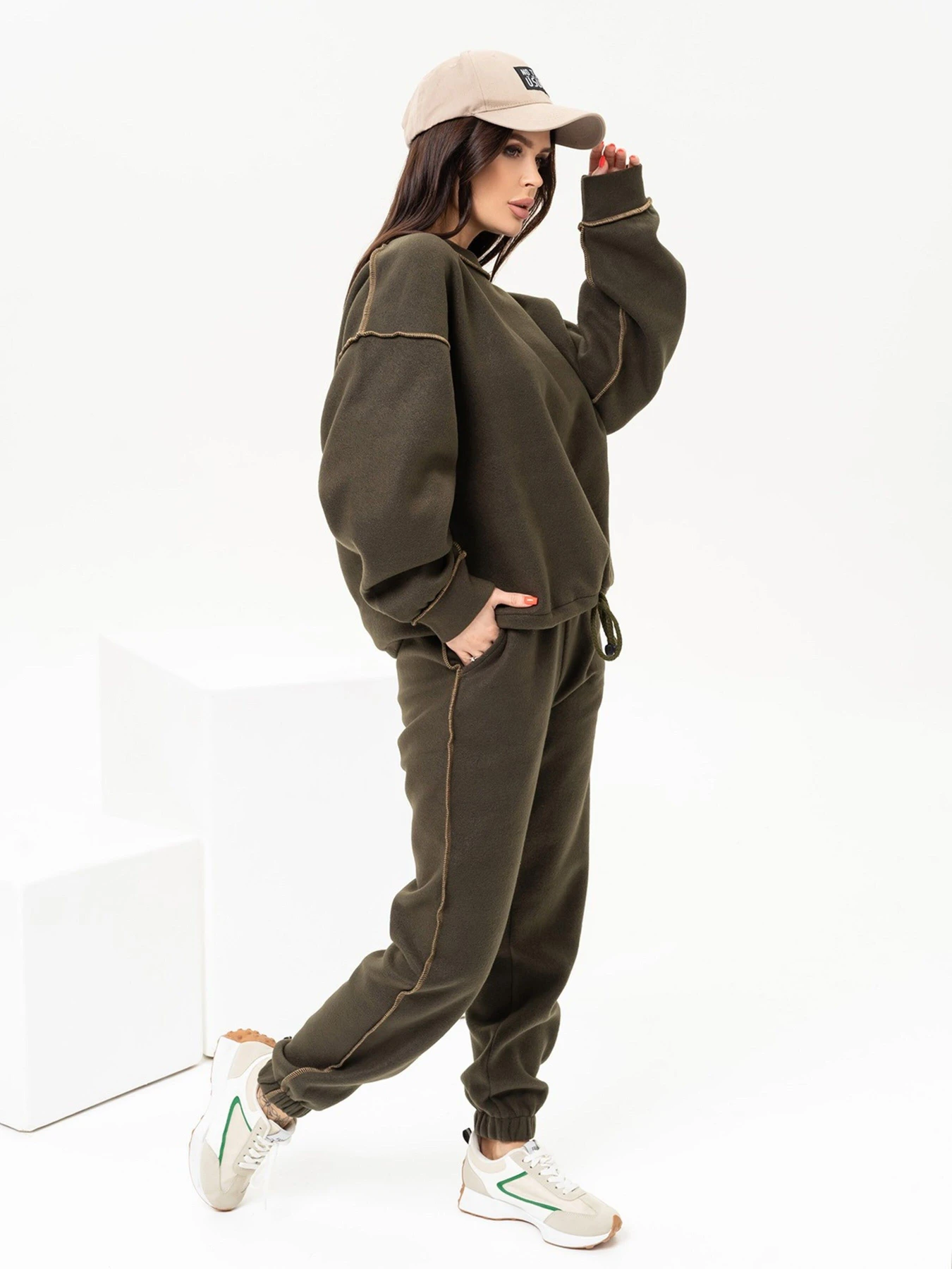 Костюмы ISSA Plus модель 13638_khaki Фото