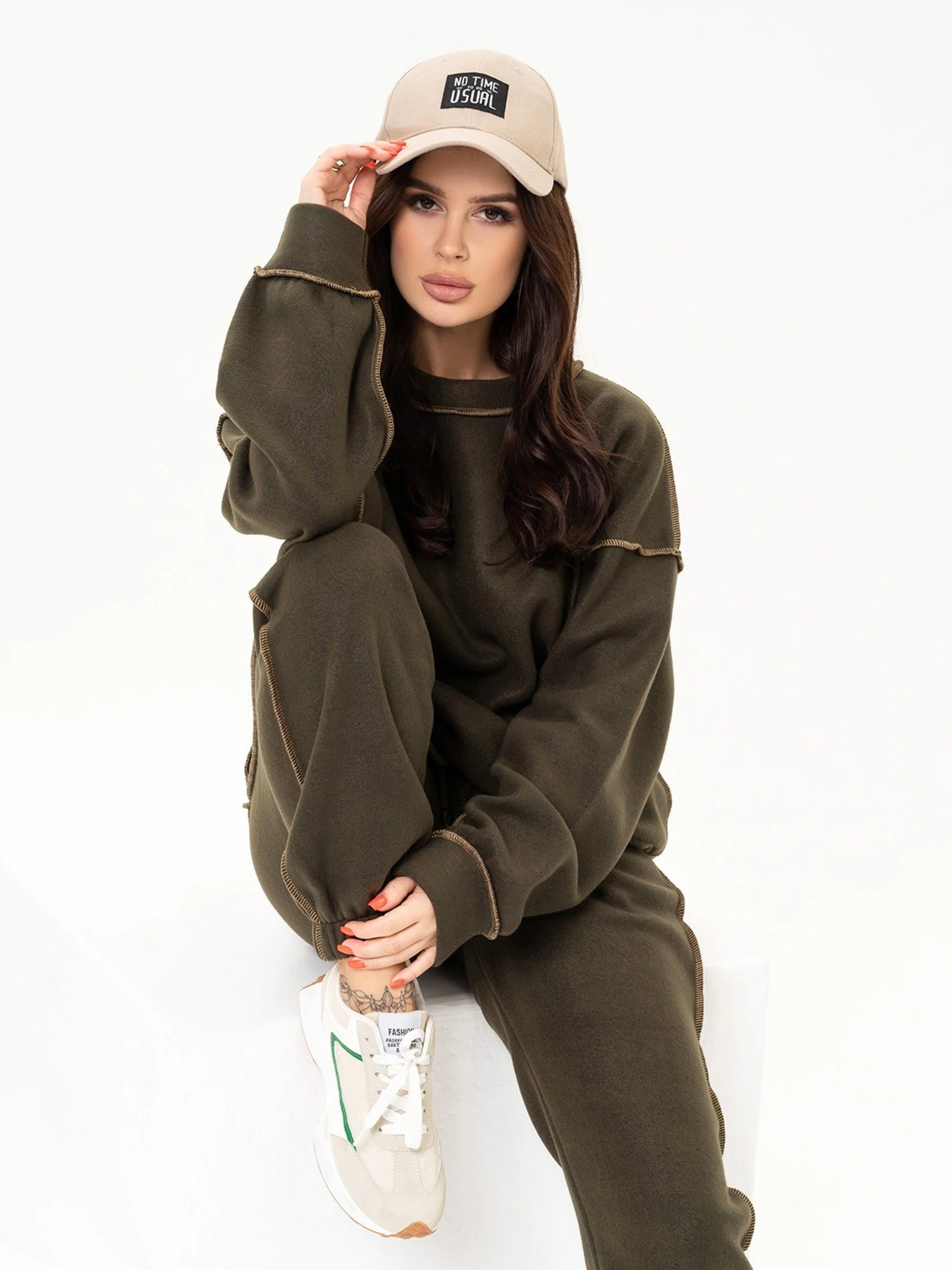 Костюмы ISSA Plus модель 13638_khaki Фото