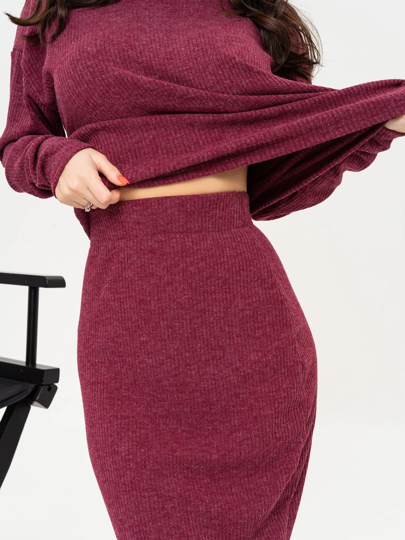 Костюми ISSA Plus модель 13651_burgundy Фото