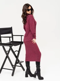 Костюми ISSA Plus модель 13651_burgundy Фото